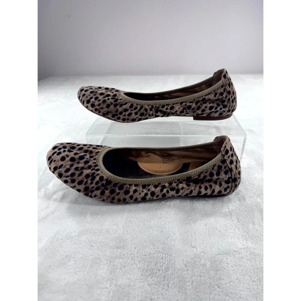BORN Julianne Flats Shoes Women's 9.5M Brown Black Leopard Print Slip-On Low Top